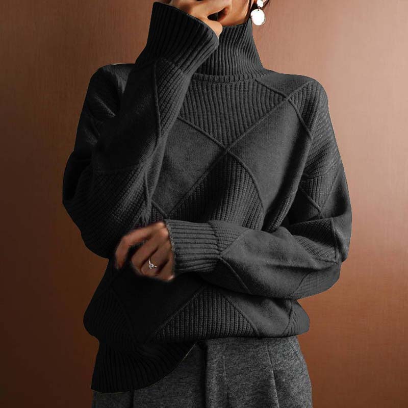 ModeGeist | Einfarbiger Klassischer Strickpullover Für Damen