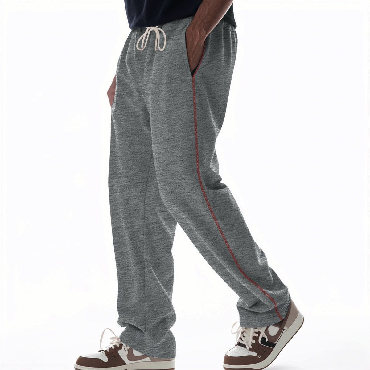 Herren bequeme Jogginghose mit Reißverschluss und seitlichen Taschen ModeGeist