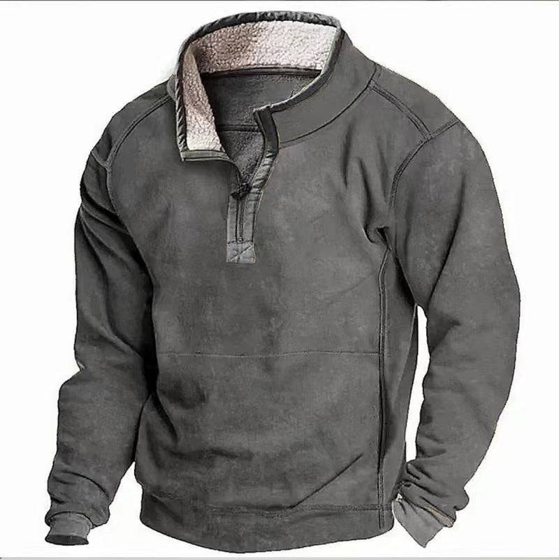 Herren Fleecesweater mit hochgeschlossenem Kragen und praktischem Reißverschluss ModeGeist