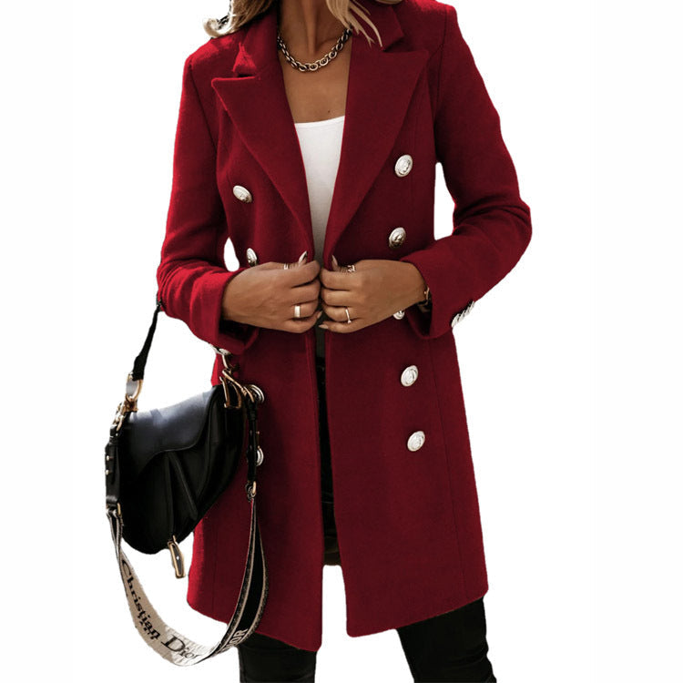 Damen eleganter und taillierter Designer-Mantel ModeGeist