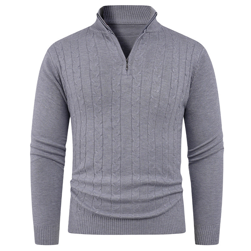 Herren Strukturierter Pullover mit ZIP-Kragen ModeGeist