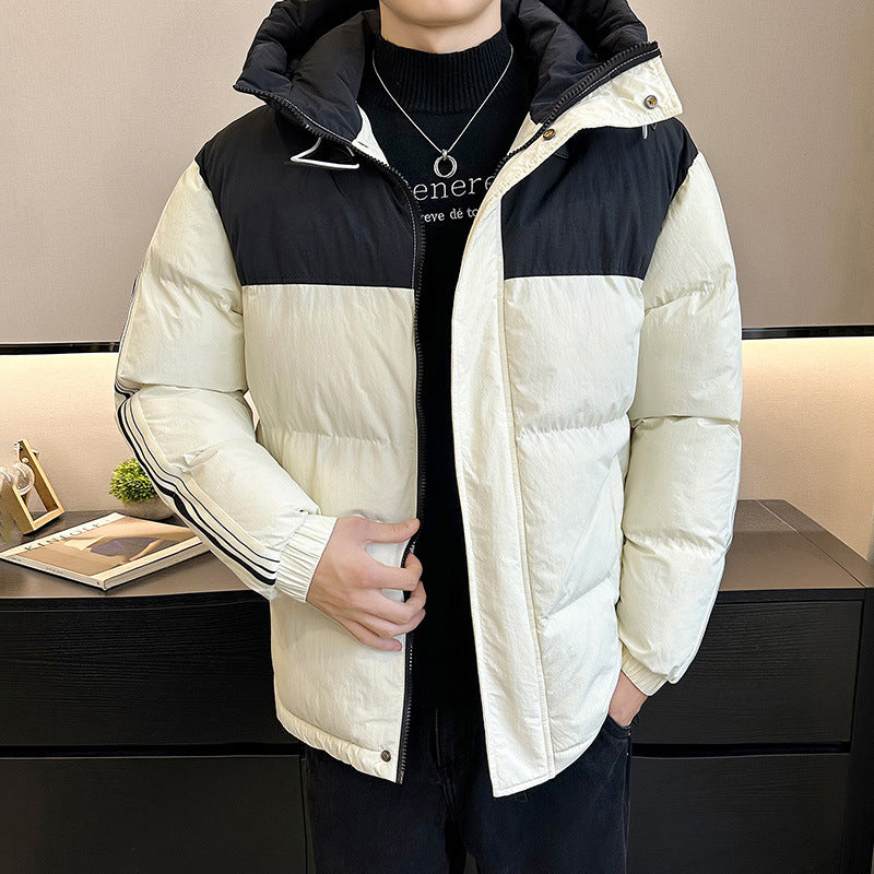Herren modische und warme Steppjacke mit verstellbarer Kapuze ModeGeist