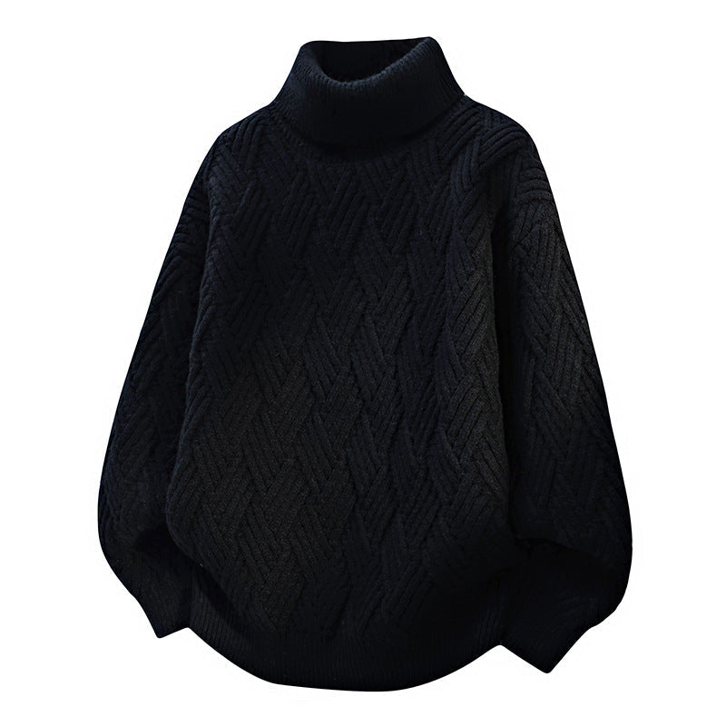 Damen Oversized Rollkragenpullover mit strukturiertem Zopfmuster ModeGeist
