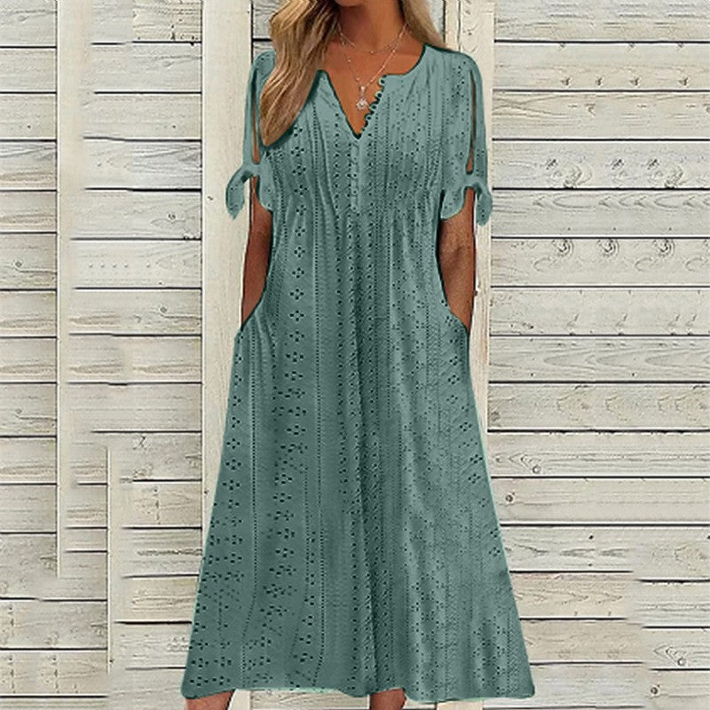 Stylish Maxidress with Playful Cut-Outs and Pockets by MODEGEIST