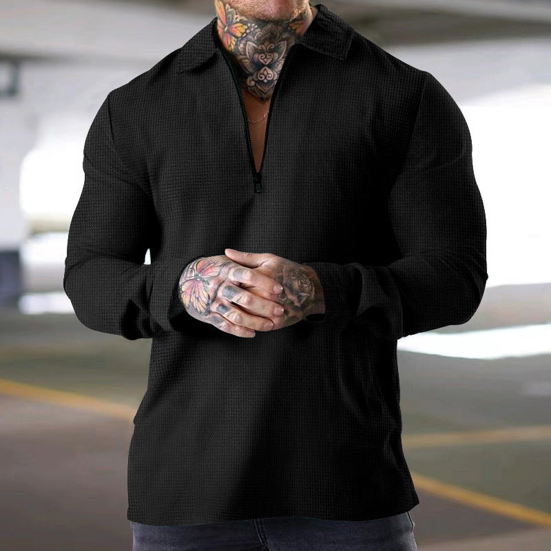 Herren Langarm Shirt mit modernem Reißverschluss ModeGeist