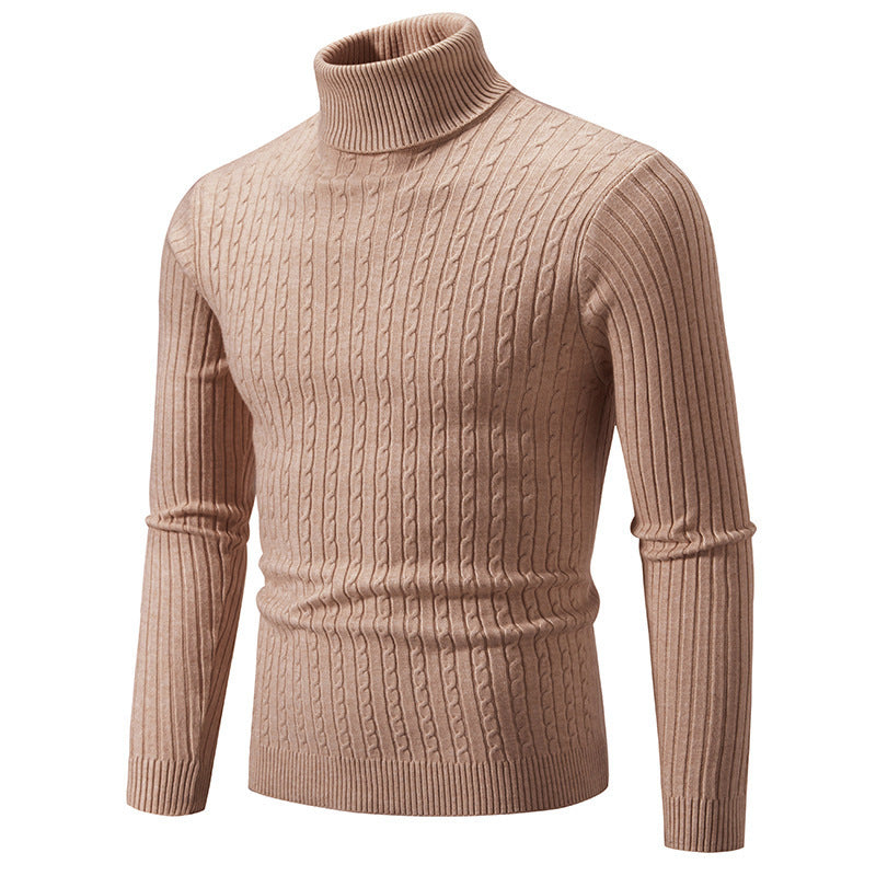 Herren Rollkragenpullover mit strukturiertem Kabelstrickdesign ModeGeist
