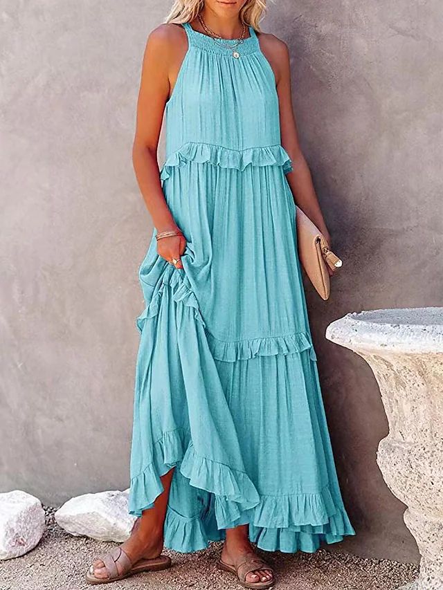 Boho Maxikleid für Damen, sommerlich mit Rüschen von MODEGEIST