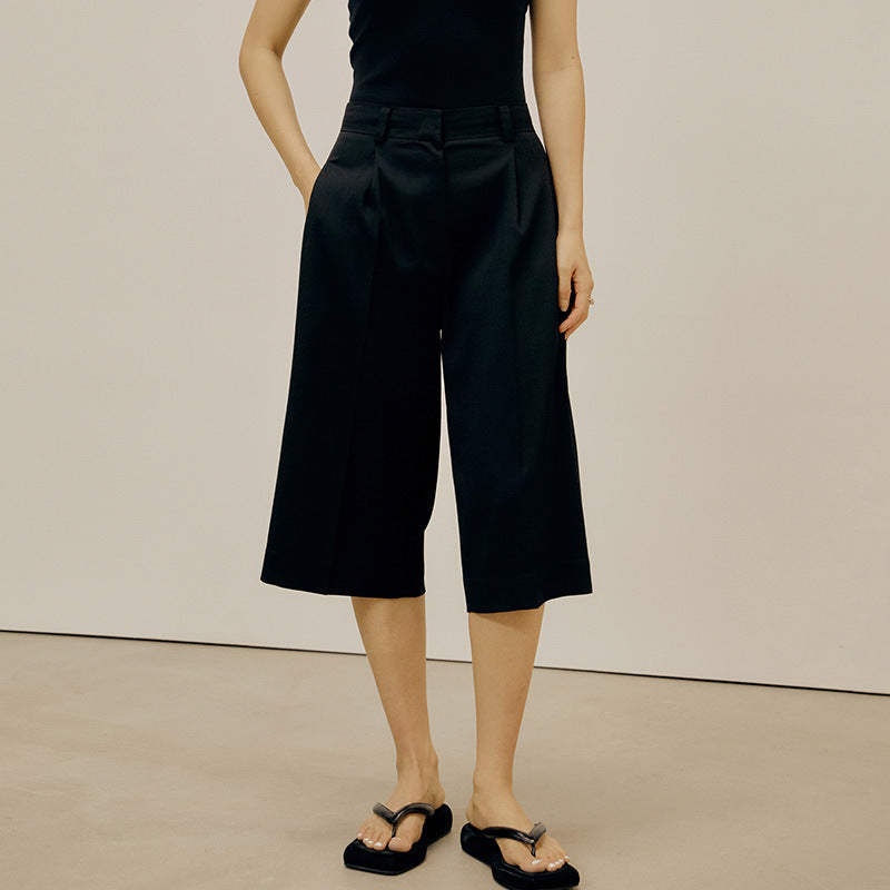 Elegante Damen Culotte mit hohem Bund und Faltendetail von MODEGEIST