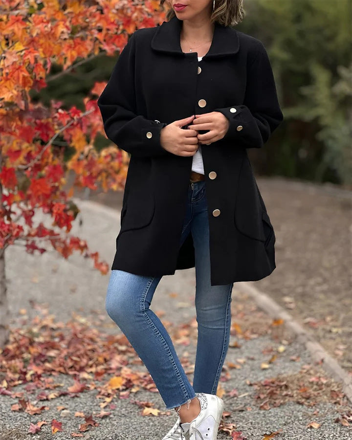 ModeGeist | Große Tasche Seiten Schleife Wolljacke