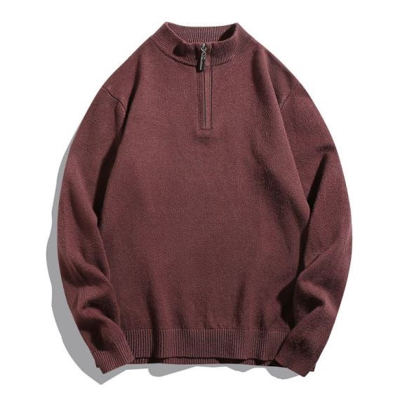 Herren Pullover mit modernem Stehkragen und Reißverschluss ModeGeist