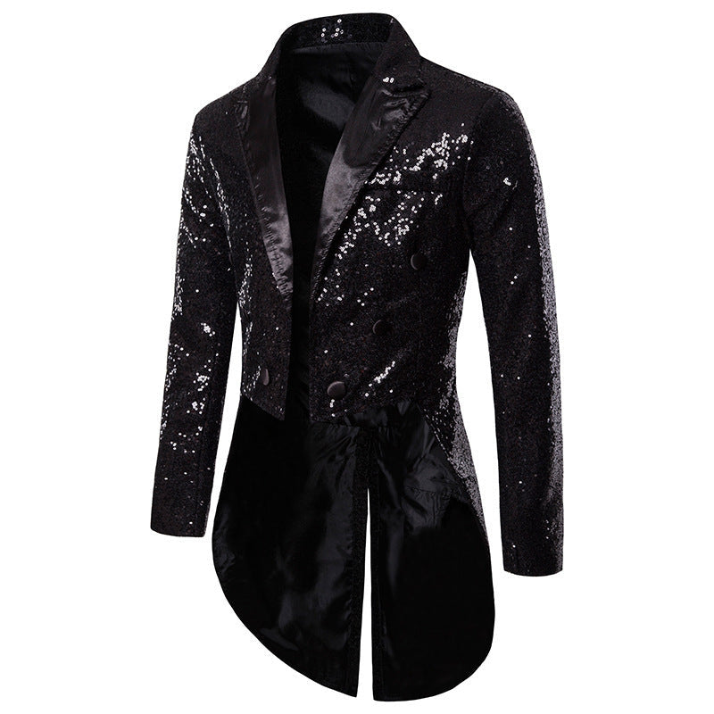 Herren Pailletten-Blazer im eleganten Schnitt mit asymmetrischem Design ModeGeist