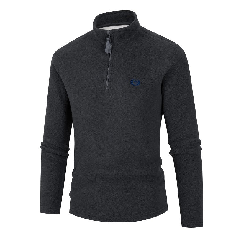 Herren Fleece Pullover mit Stehkragen und Reißverschluss ModeGeist