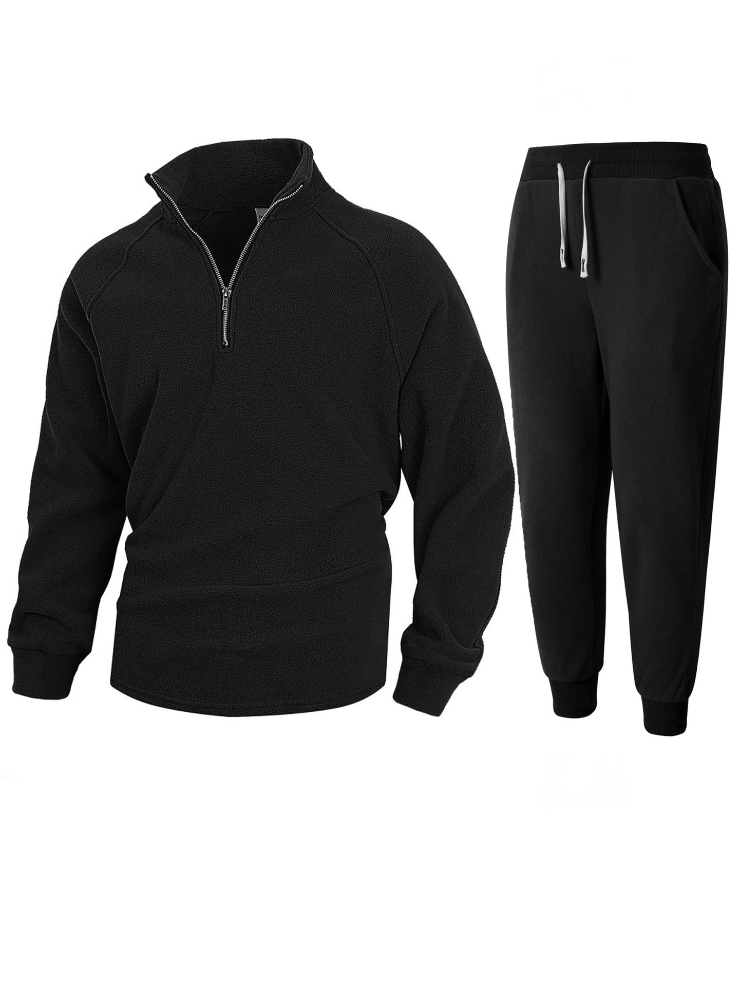 Herren Fleece-Relaxanzug mit halblangem Reißverschluss ModeGeist