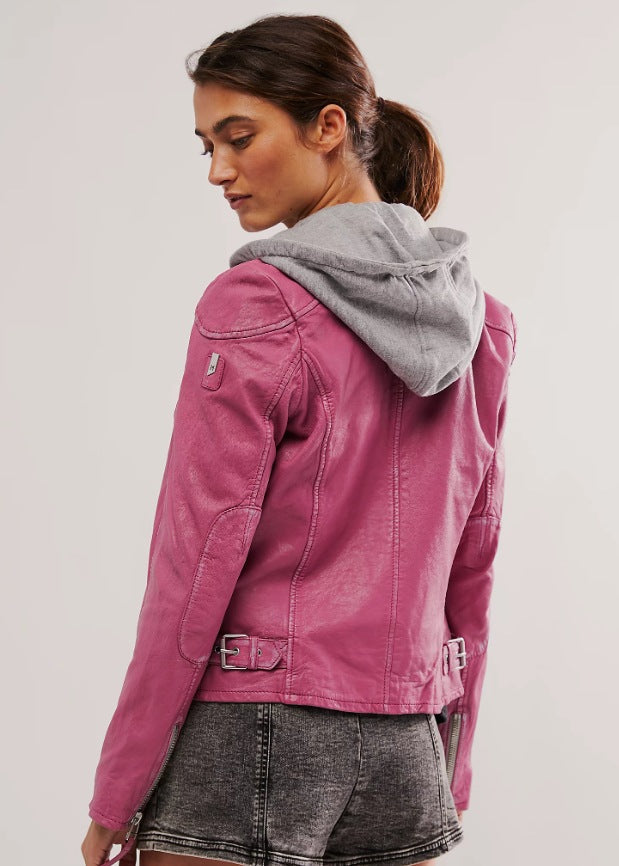 Damen stylische jacke mit abnehmbarer Kapuze ModeGeist