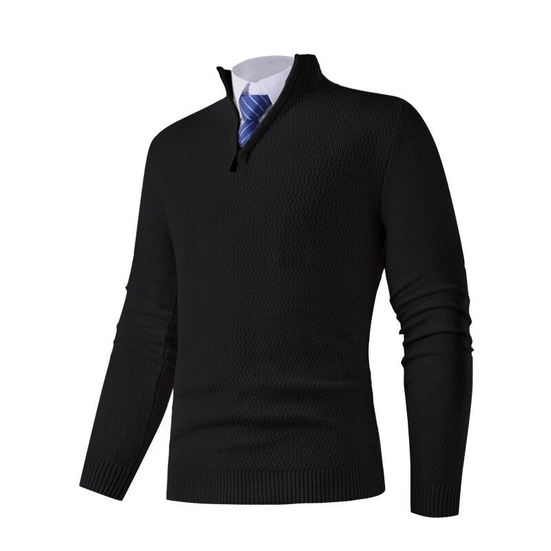 Herren Strickpullover mit modernem Stehkragen und strukturiertem Design ModeGeist