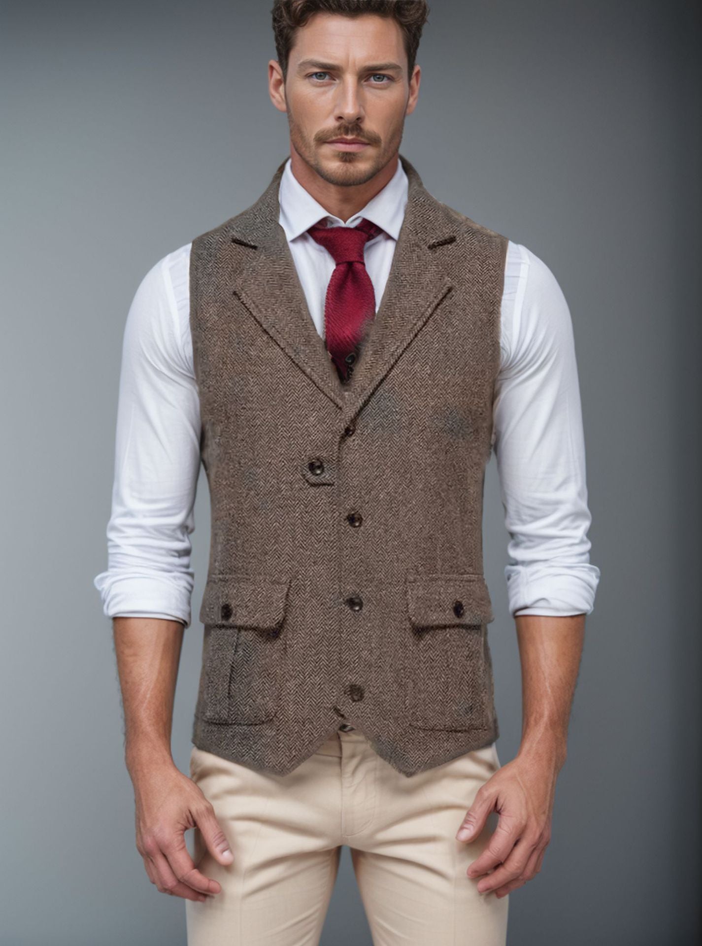 Herren Weste im klassischen Herringbone-Design ModeGeist