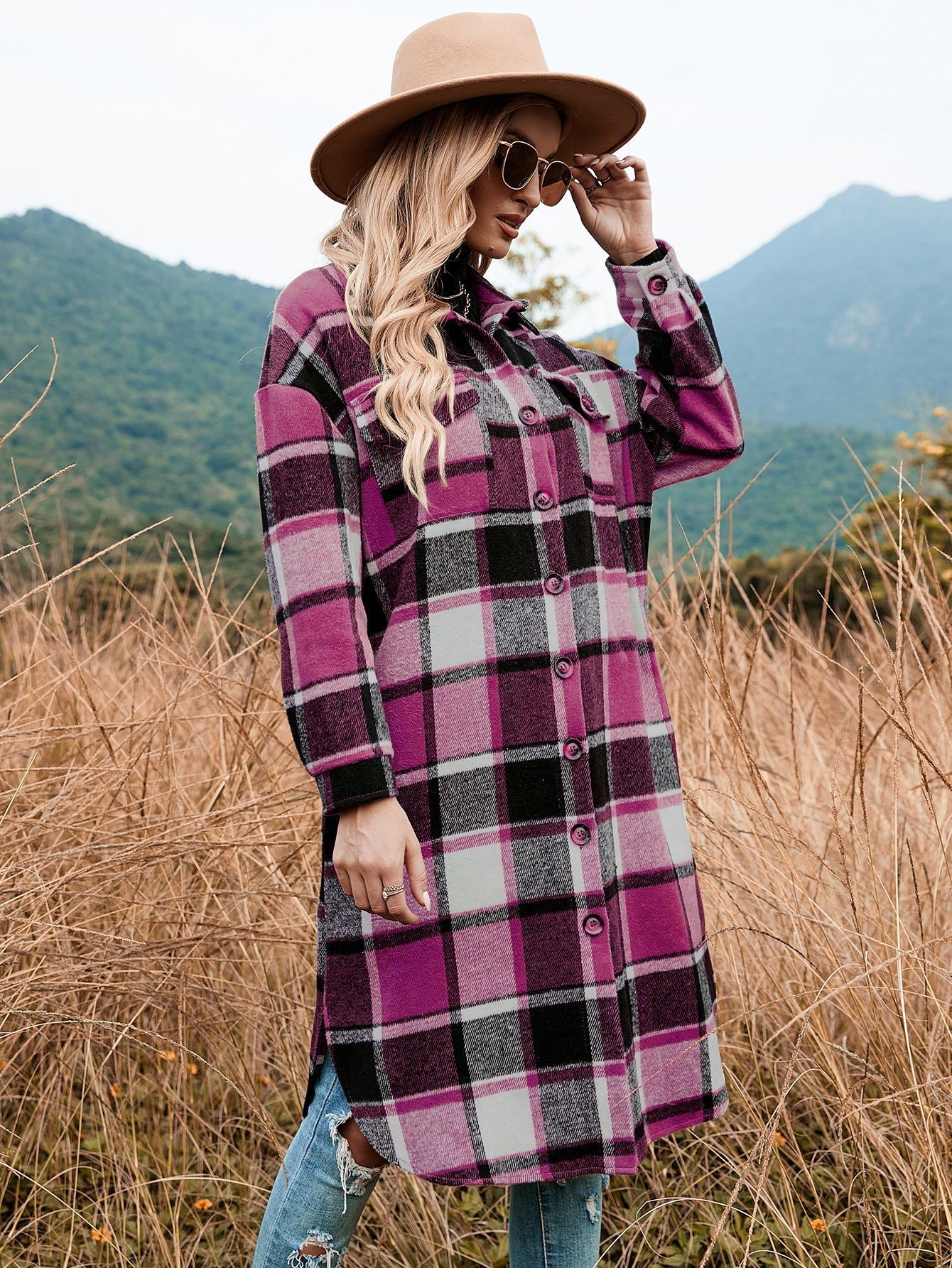 Damen Flanellhemd-Kleid mit Karomuster ModeGeist