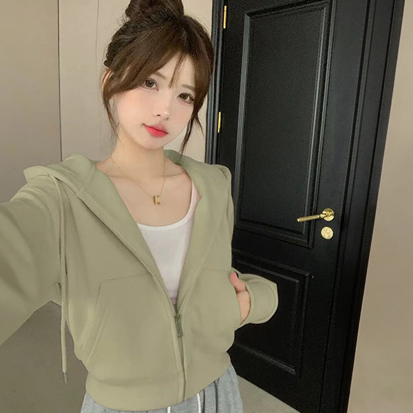 Komfortable Crop Hoodie Jacke für Frauen von Fudus