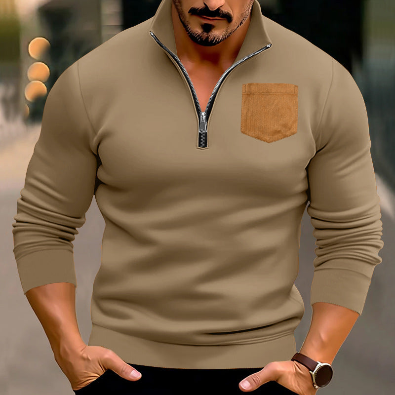 Herren sportlicher Pullover mit kontrastierenden Taschen ModeGeist