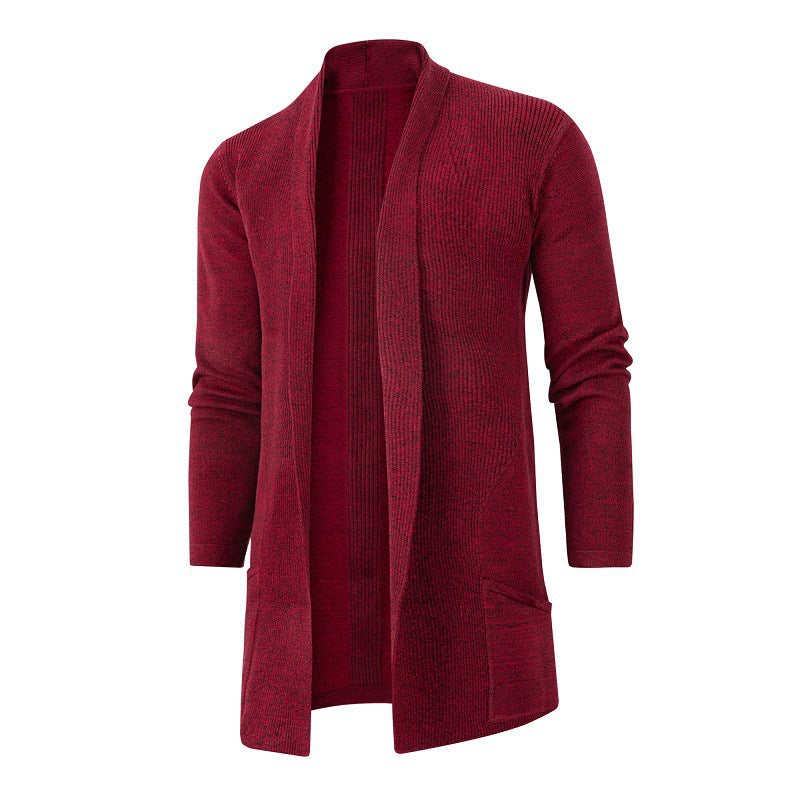 Herren Strickjacke mit offenem Design und minimalistischen Taschen ModeGeist