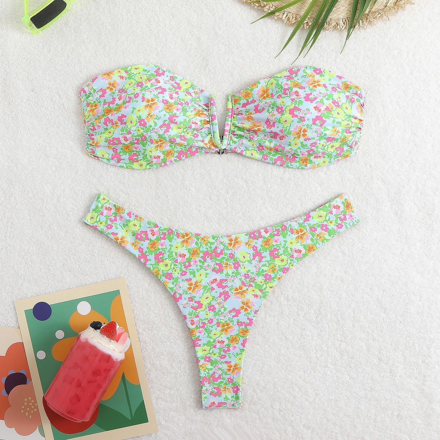 Bikini-Set mit Blumenmuster, herausnehmbaren Cups von MODEGEIST