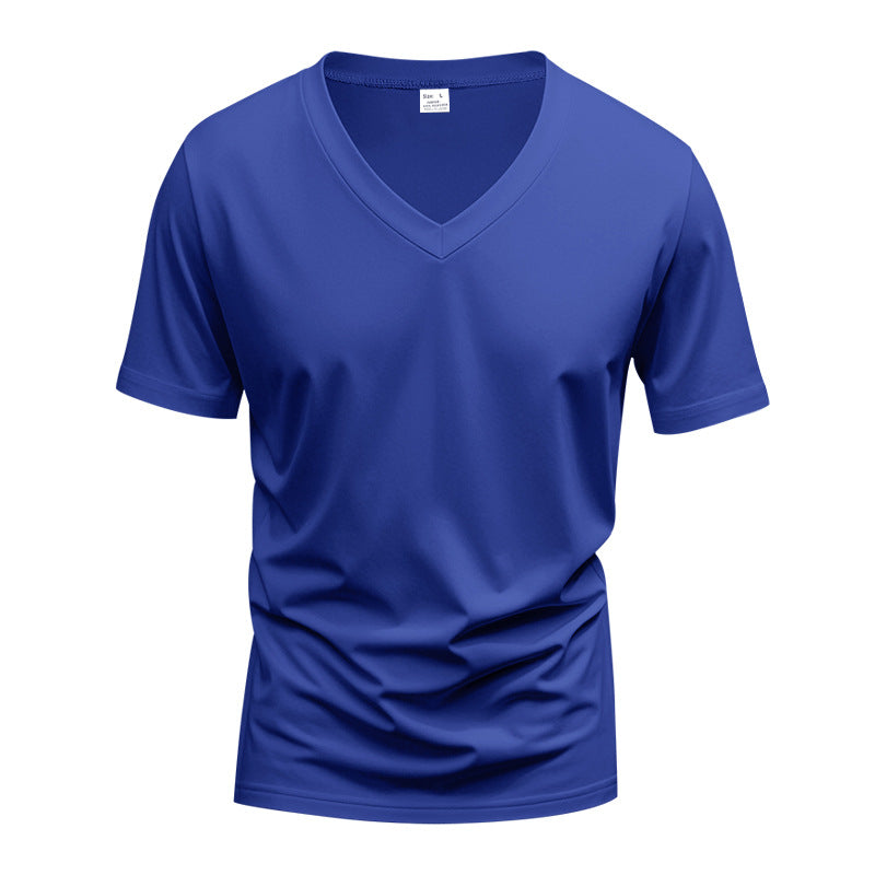 Herren V-Ausschnitt T-Shirt aus atmungsaktivem Baumwollmix mit modernem Schnitt ModeGeist