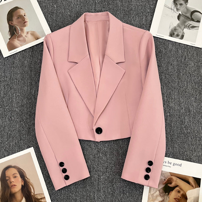 Damen Blazerjacke mit tailliertem Schnitt und elegantem Revers ModeGeist