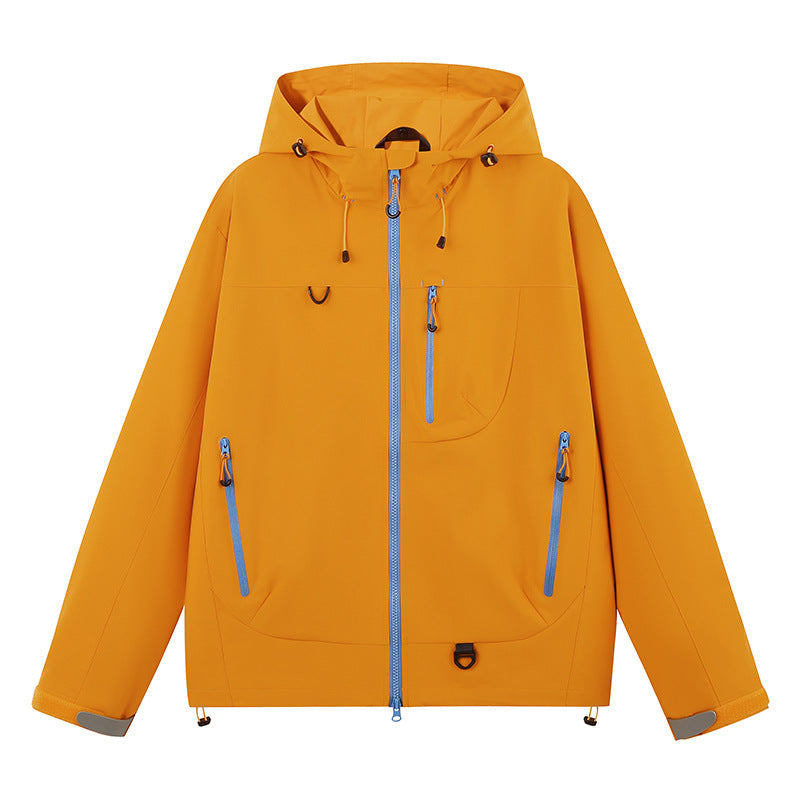Damen wasserabweisende Outdoor-Jacke mit verstellbarem Kapuzenkragen ModeGeist