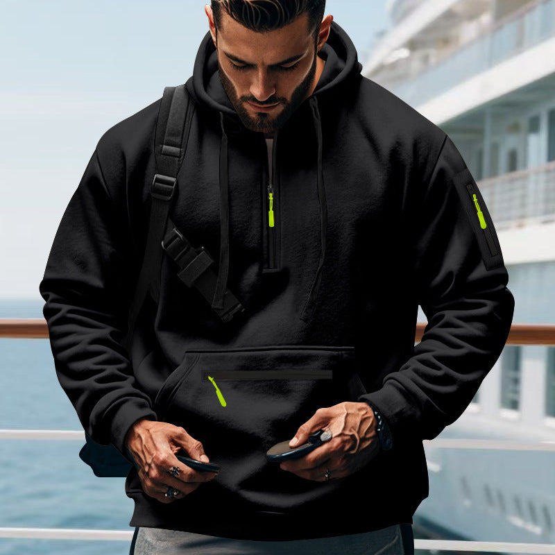 Herren sportlicher Hoodie mit praktischen Reißverschlusstaschen ModeGeist