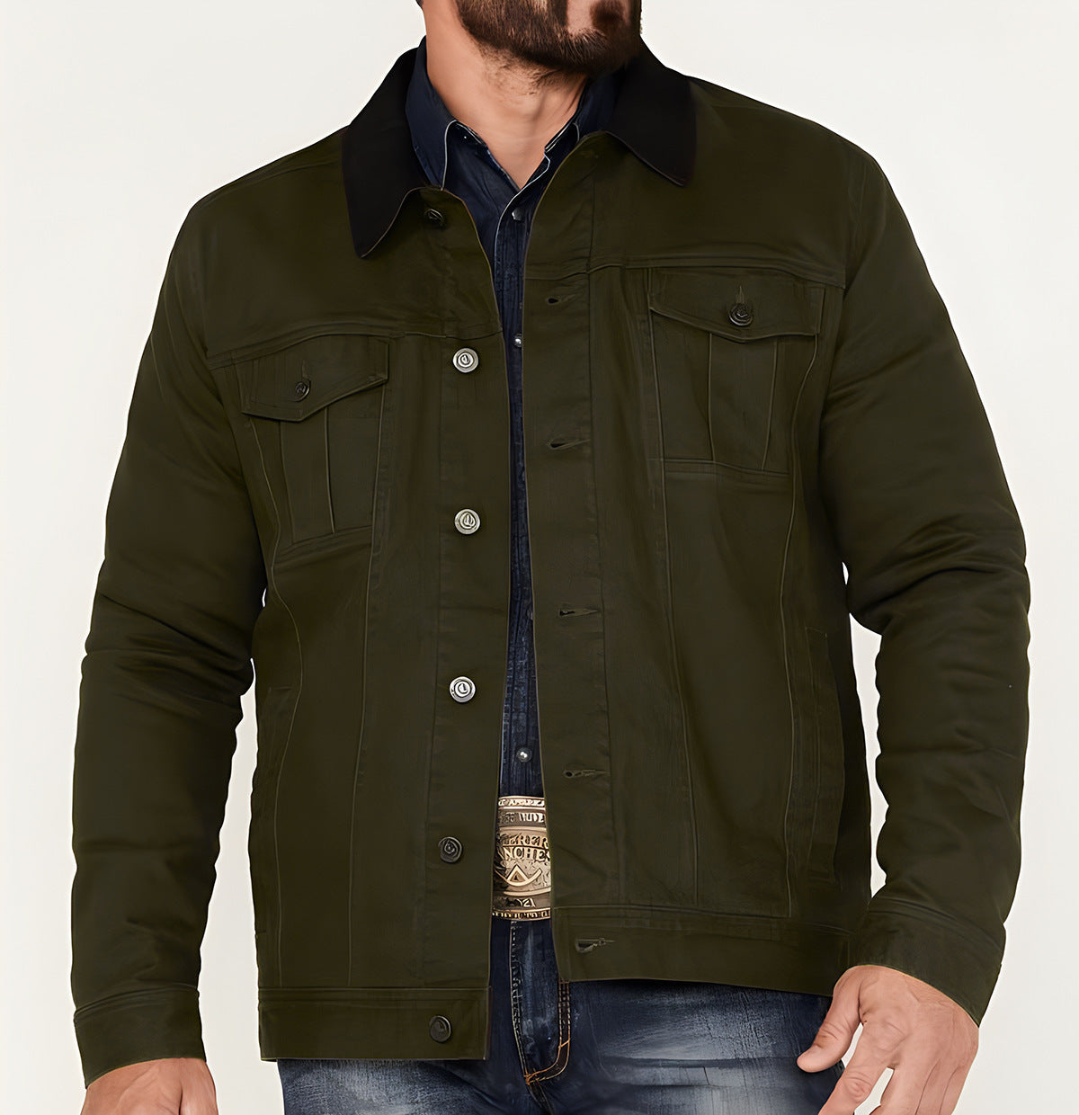 Herren Jeansjacke im klassischen Stil mit praktischen Taschen ModeGeist