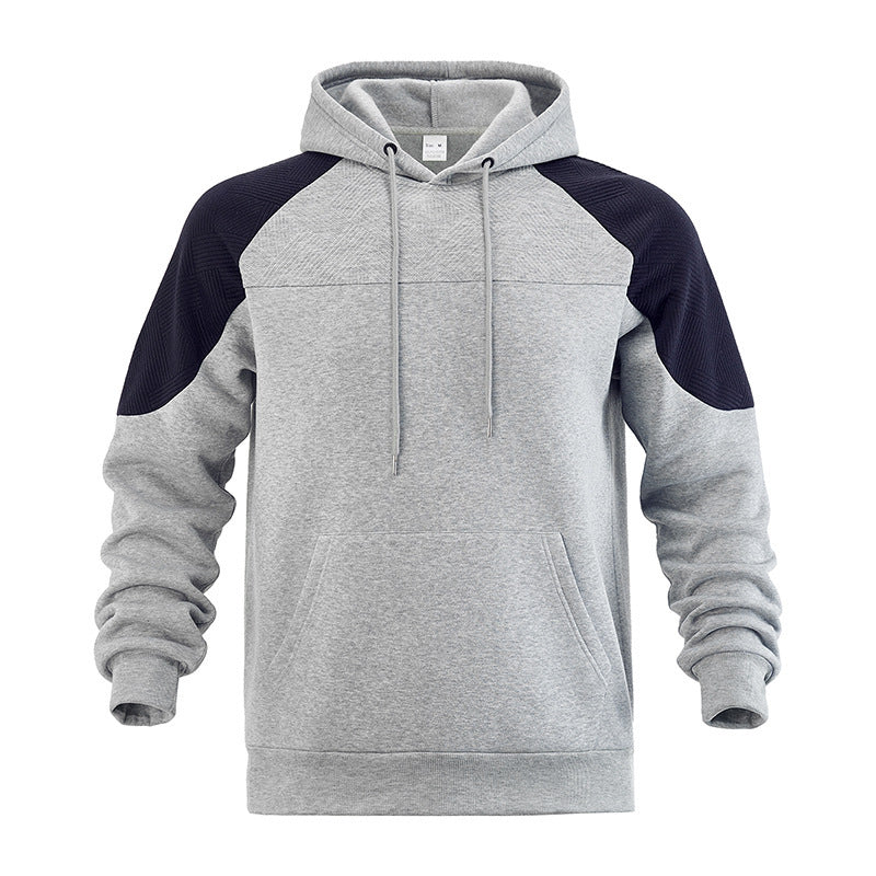 Herren sportlicher Kapuzenpullover mit strukturiertem Design und Kontrastärmeln ModeGeist