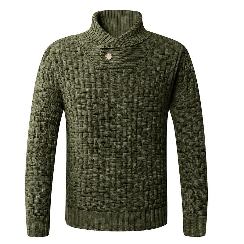 Herren Strickpullover mit modernem Schalkragen und Knopfdetails ModeGeist