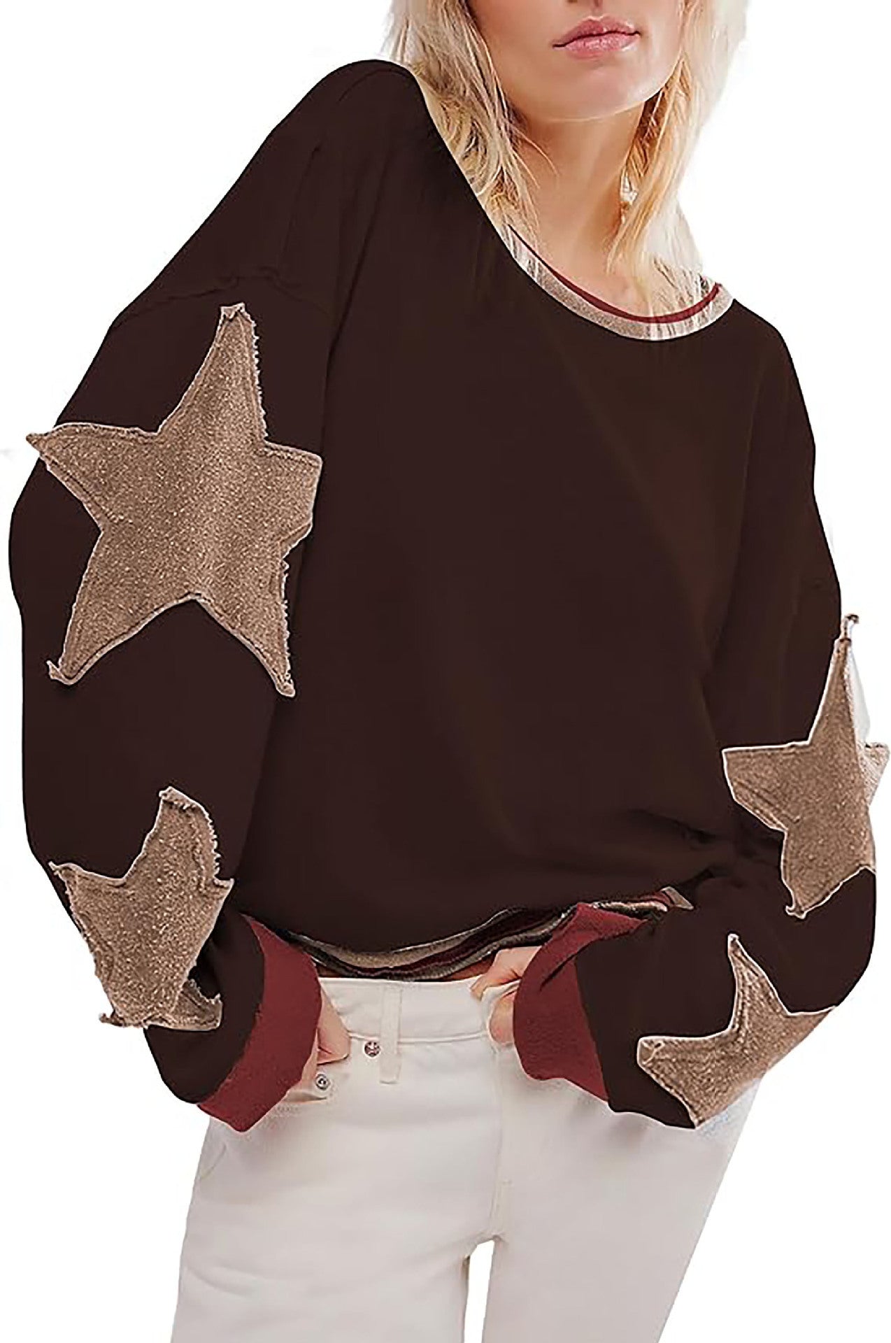 Damen lässiger Pullover mit Sternen-Design ModeGeist