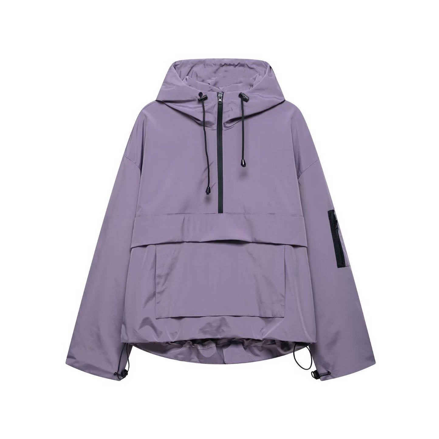 Damen funktionale Kapuzenjacke mit praktischen Taschen und verstellbarem Saum ModeGeist