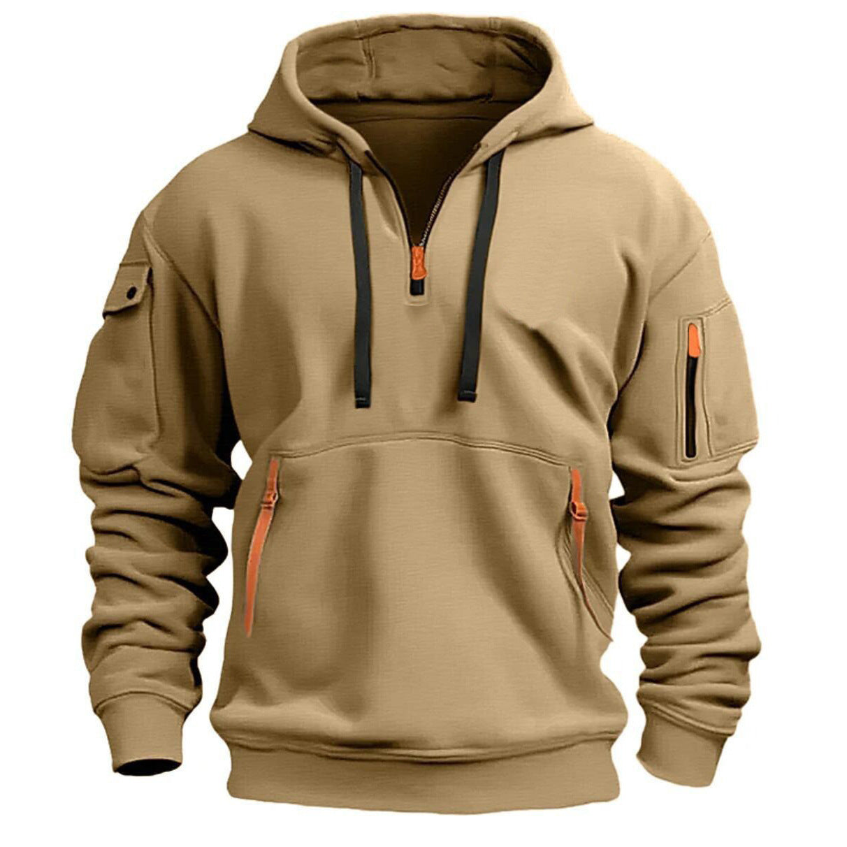 Herren funktionaler Kapuzenpullover mit modischen Reißverschlusstaschen ModeGeist
