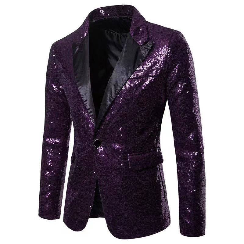 Herren schimmernder Pailletten Blazer ModeGeist
