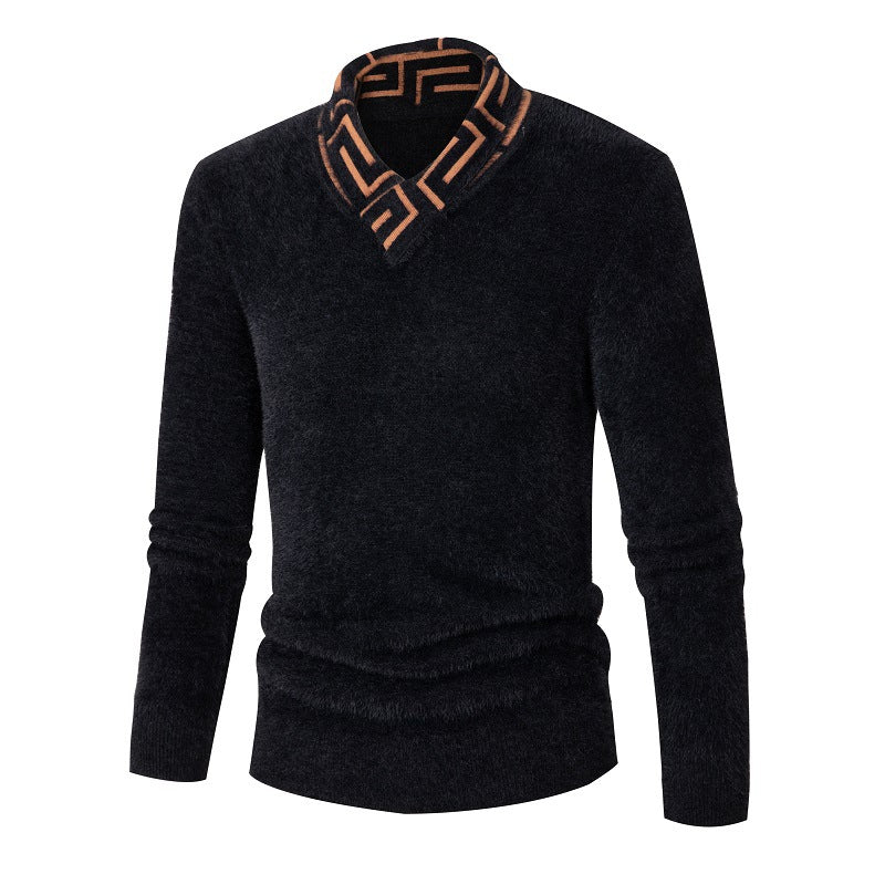 Herren modischer Pullover mit schickem Stehkragen und strukturiertem Design ModeGeist