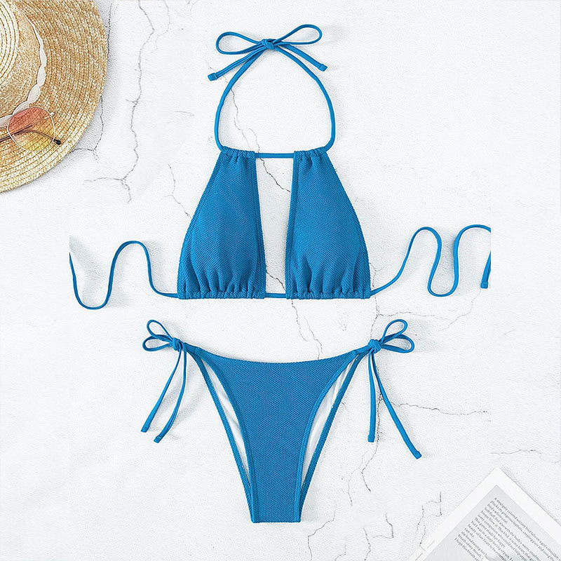 Bikini-Set für Damen mit Dreiecks-Oberteilen, verstellbaren Schnüren und luftigem Netzstoff von MODEGEIST