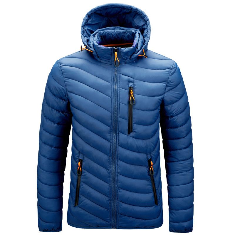 ModeGeist | Gesteppte leichte Herrenjacke mit Kapuze