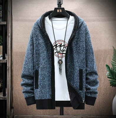 Herren Strickjacke mit asymmetrischem Reißverschluss und praktischen Taschen ModeGeist