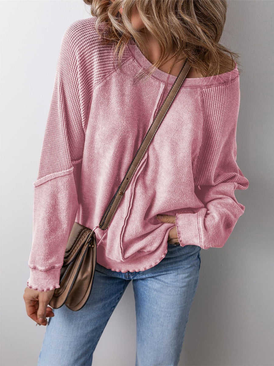 Damen lässiger Pullover mit weitem Ausschnitt ModeGeist