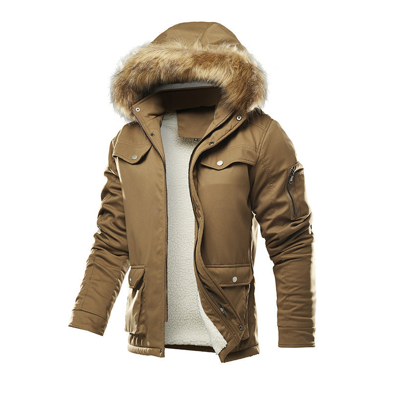 Herren isolierte Winterjacke mit abnehmbarer Kapuze und Futter ModeGeist