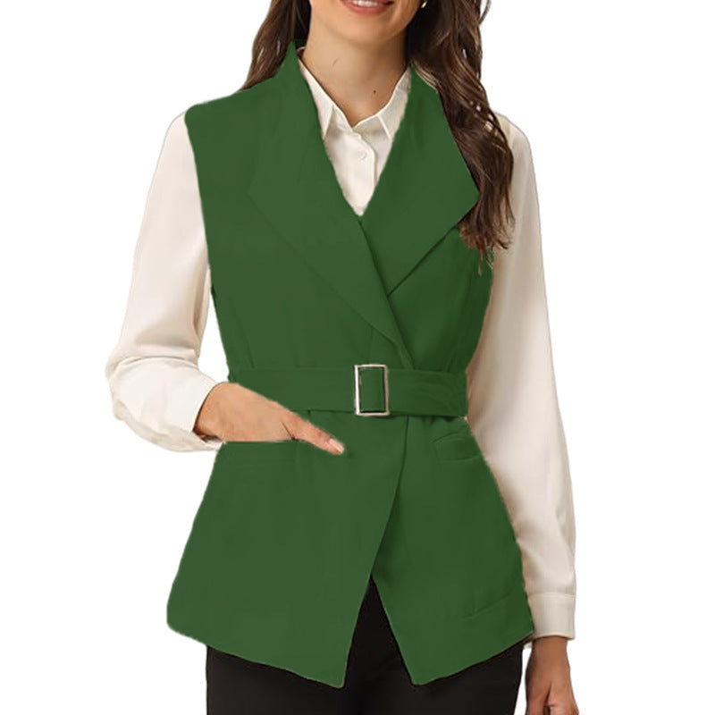 Damen modischer taillierter Blazer mit großen Taschen und Gürtel ModeGeist