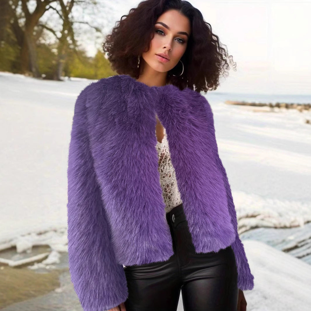 Damen flauschige Shortjacke ModeGeist