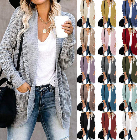 Damen Strickjacke mit luftiger Maschenstruktur und praktischen Taschen ModeGeist - ModeGeist