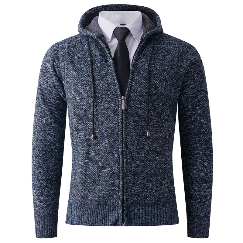 Herren Strickjacke mit Kapuze und strukturierter Verarbeitung ModeGeist