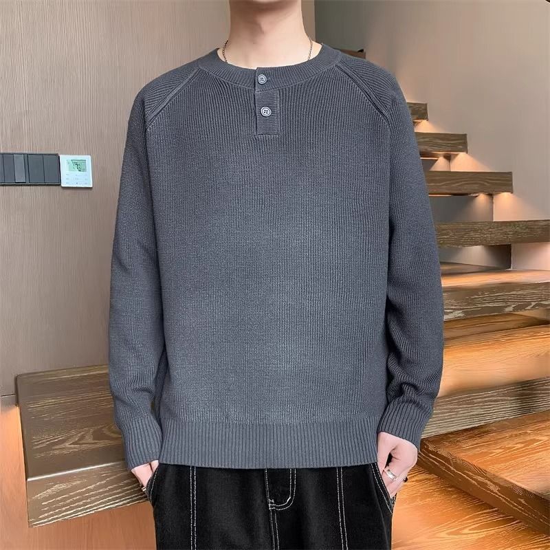 Herren Strickpullover mit umschaltbarem Kragen und hochwertiger Textur ModeGeist