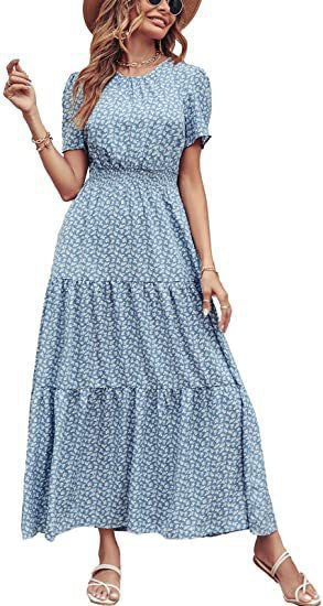 Florentines Maxikleid mit Rüschen und Blumenmuster von MODEGEIST