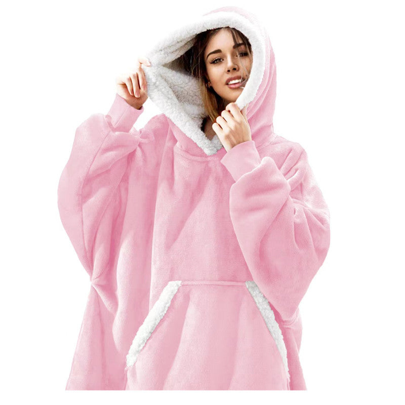 Damen Gemütlicher Hoodie-Poncho mit weichem Futter und praktischen Taschen ModeGeist