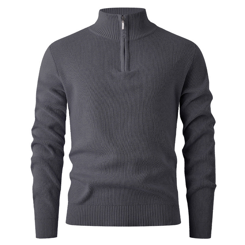 Herren Strickpullover mit modernem Stehkragen und funktionalem Reißverschluss ModeGeist